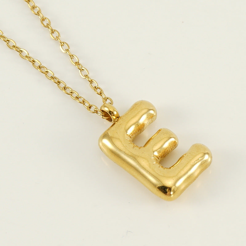 Smooth Bubble Letters Necklace