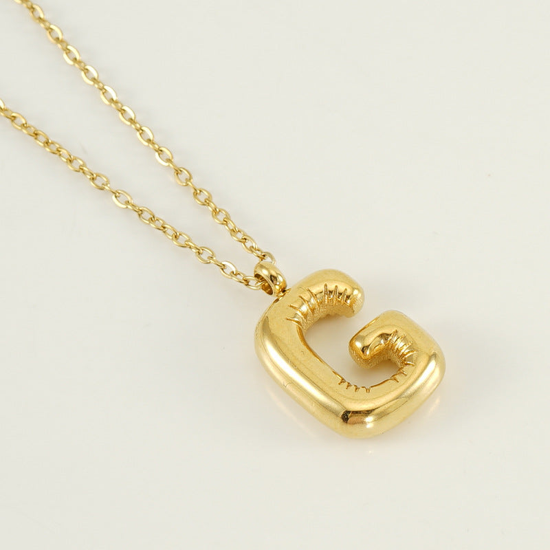 Smooth Bubble Letters Necklace