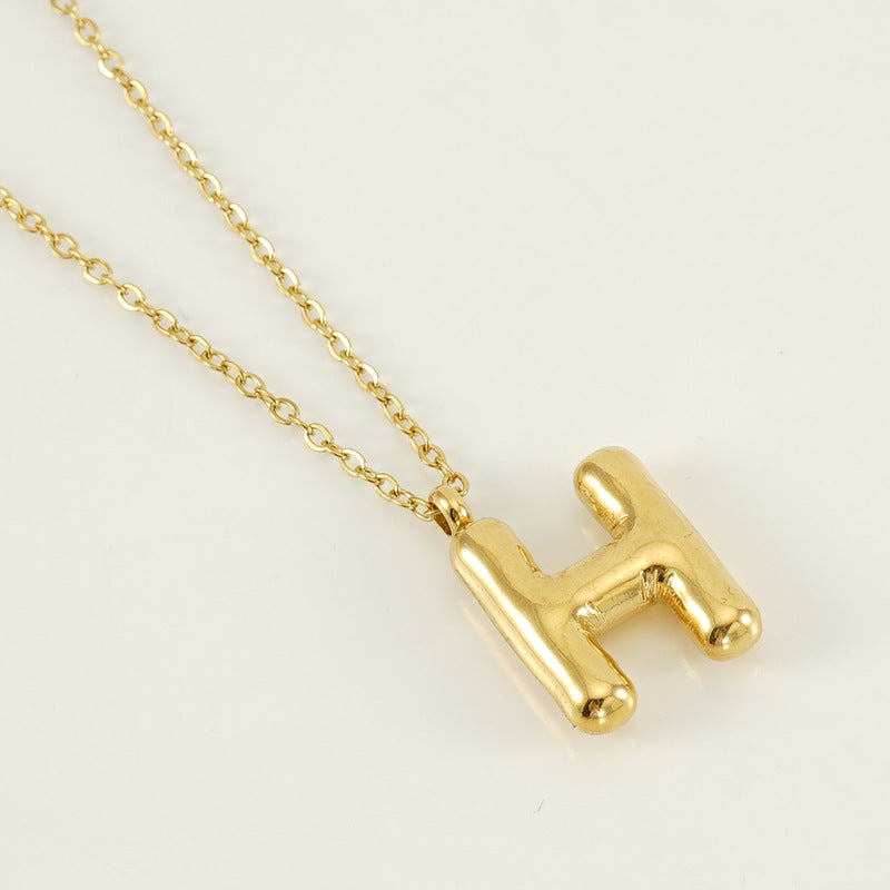 Smooth Bubble Letters Necklace