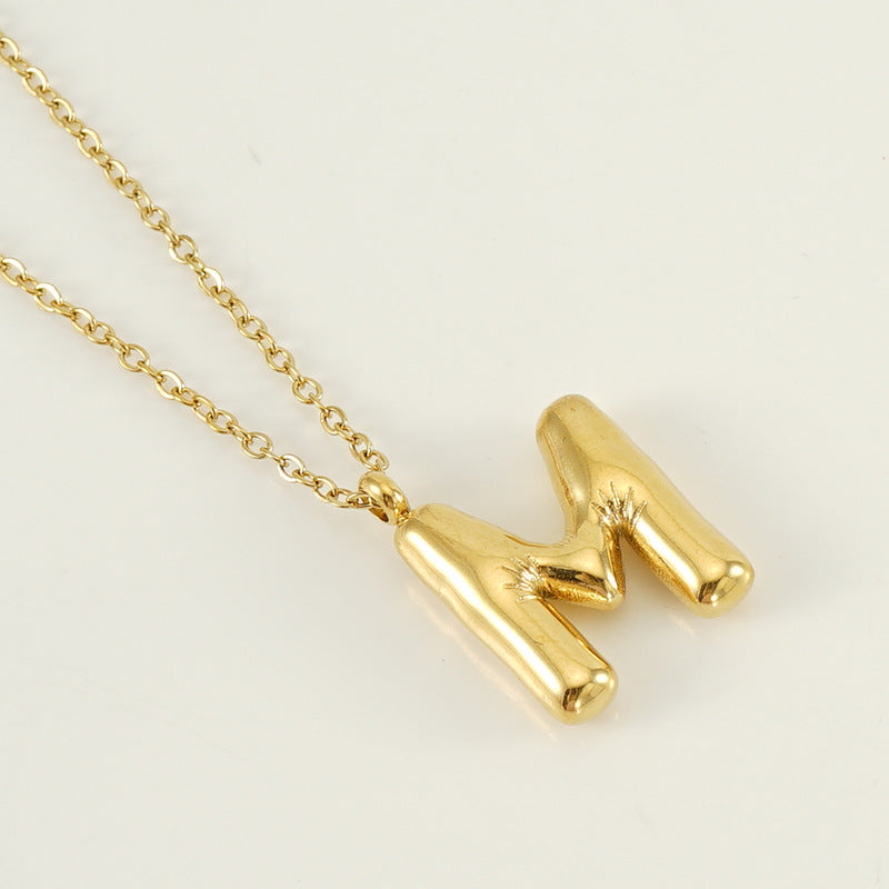 Smooth Bubble Letters Necklace