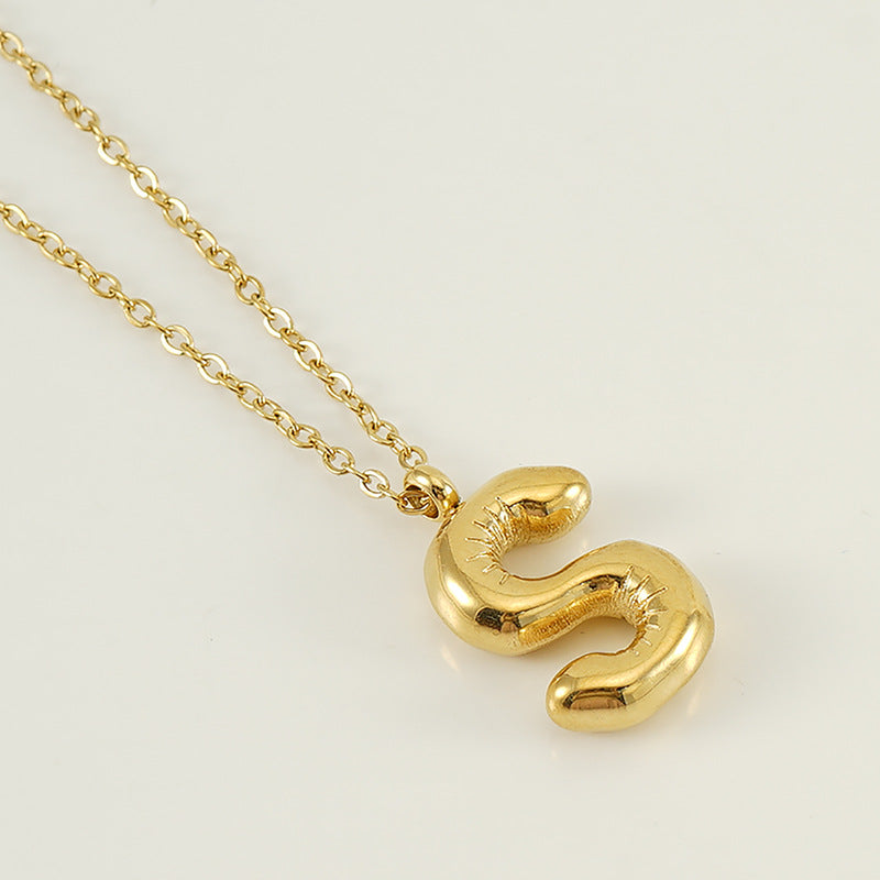 Smooth Bubble Letters Necklace