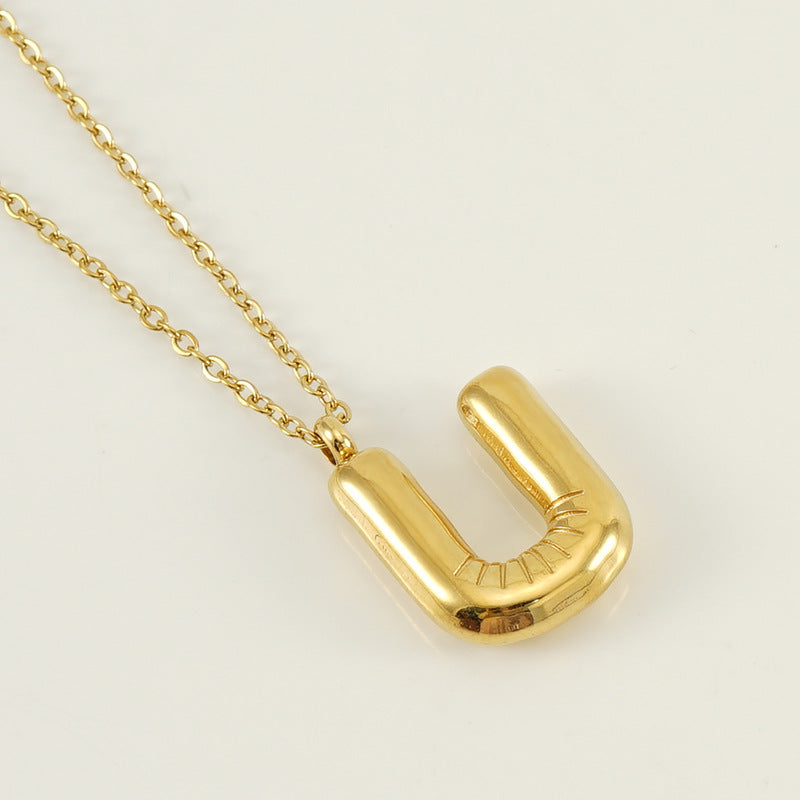 Smooth Bubble Letters Necklace