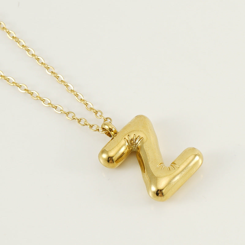 Smooth Bubble Letters Necklace