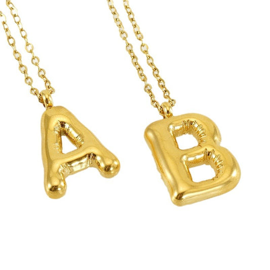 Smooth Bubble Letters Necklace