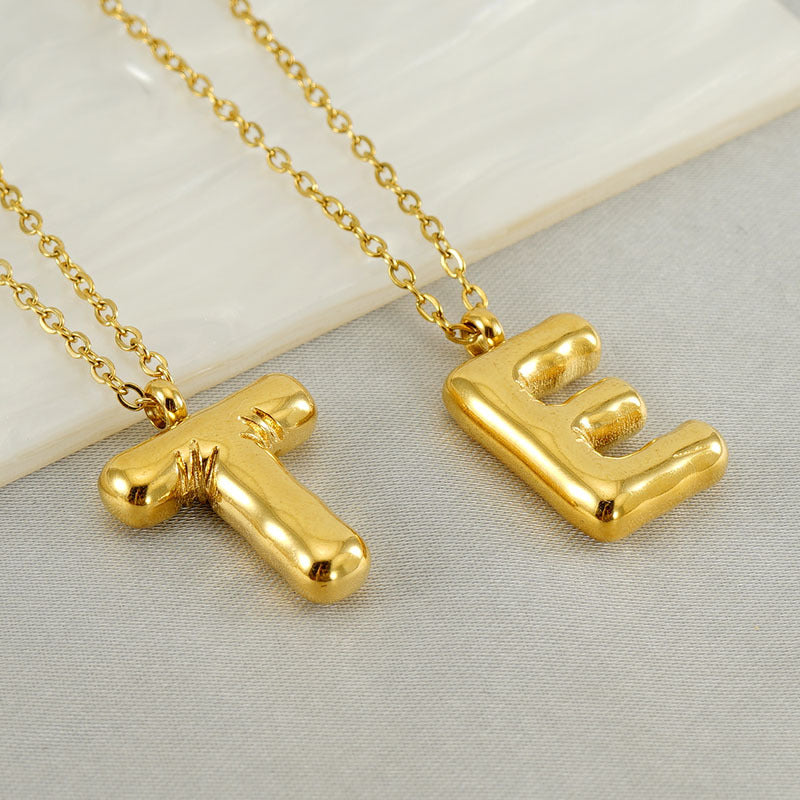 Smooth Bubble Letters Necklace