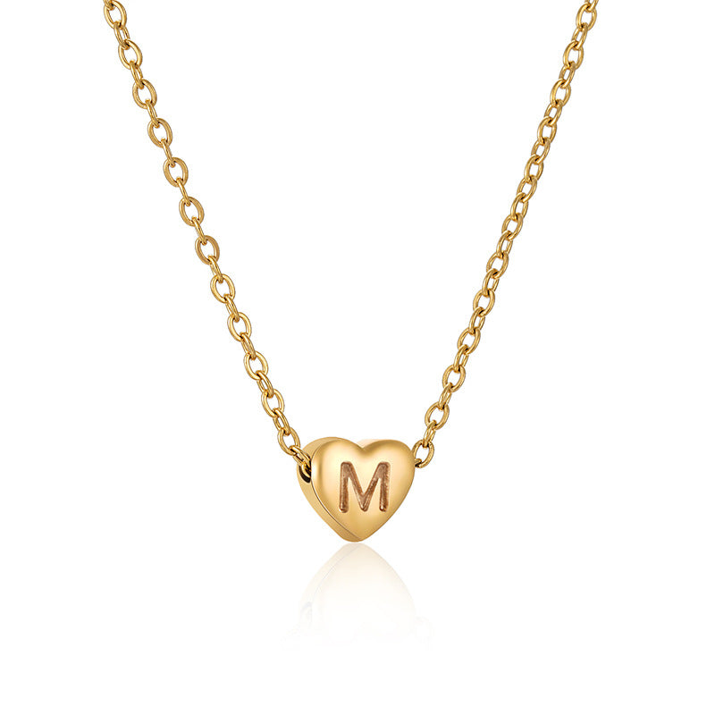 Small Heart Letters Necklace