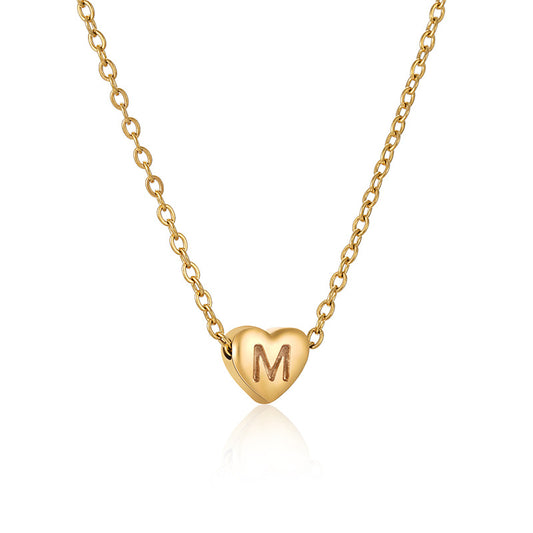 Small Heart Letters Necklace