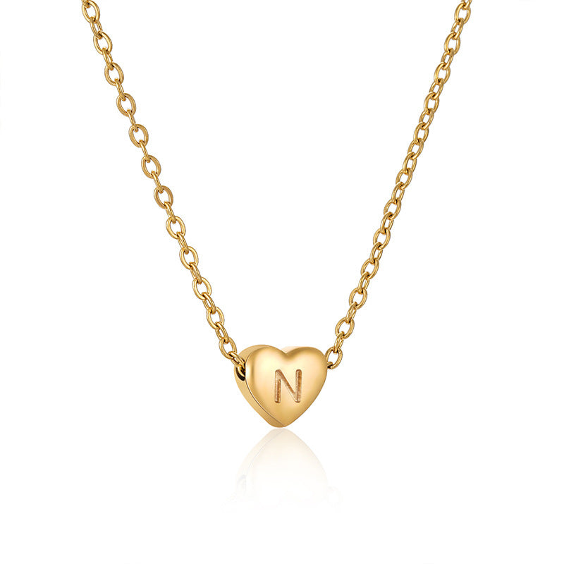 Small Heart Letters Necklace