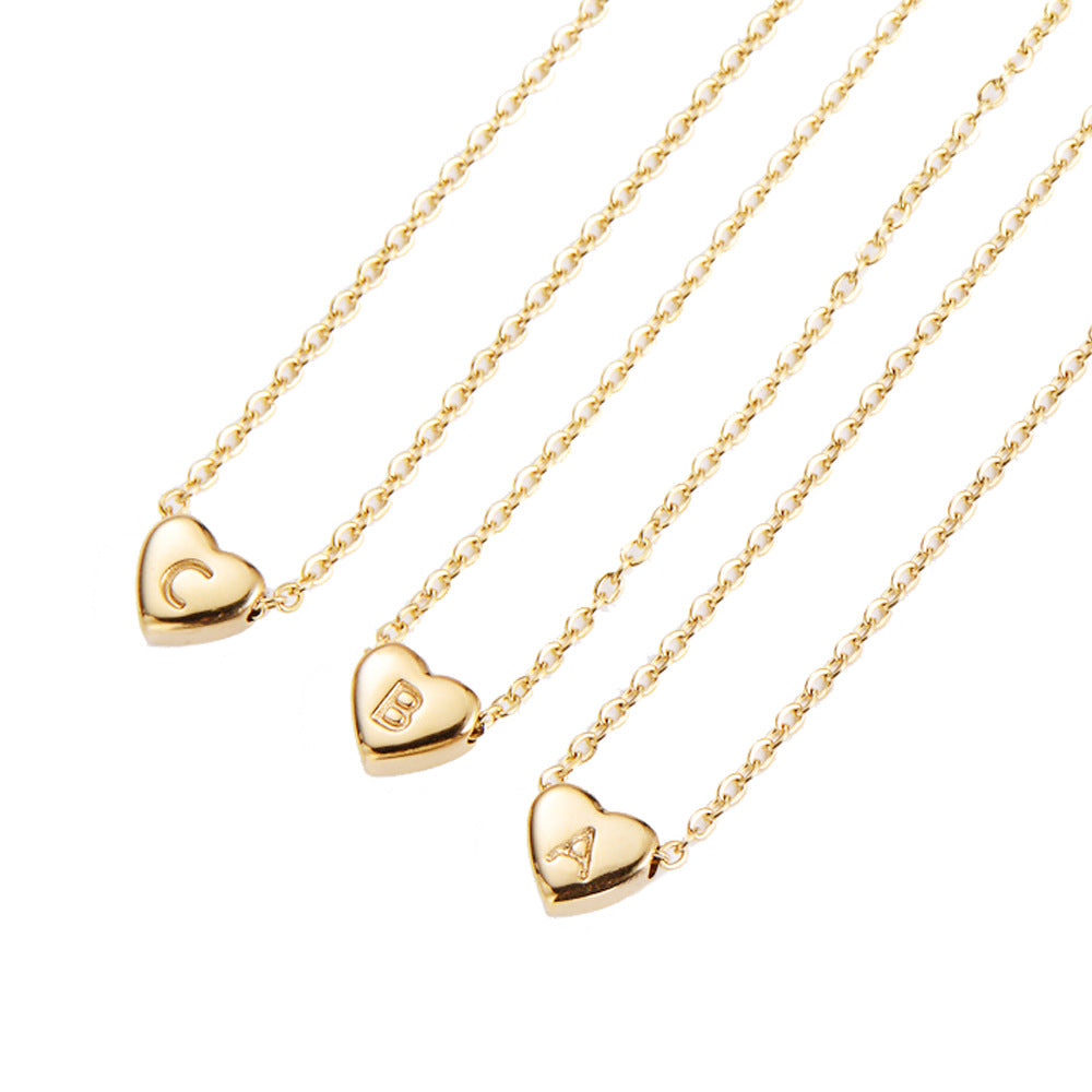 Small Heart Letters Necklace