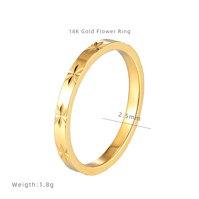 18K Gold Plain Thin Rings for Women Dainty Stacking Rings Minimalist Stackable Bands