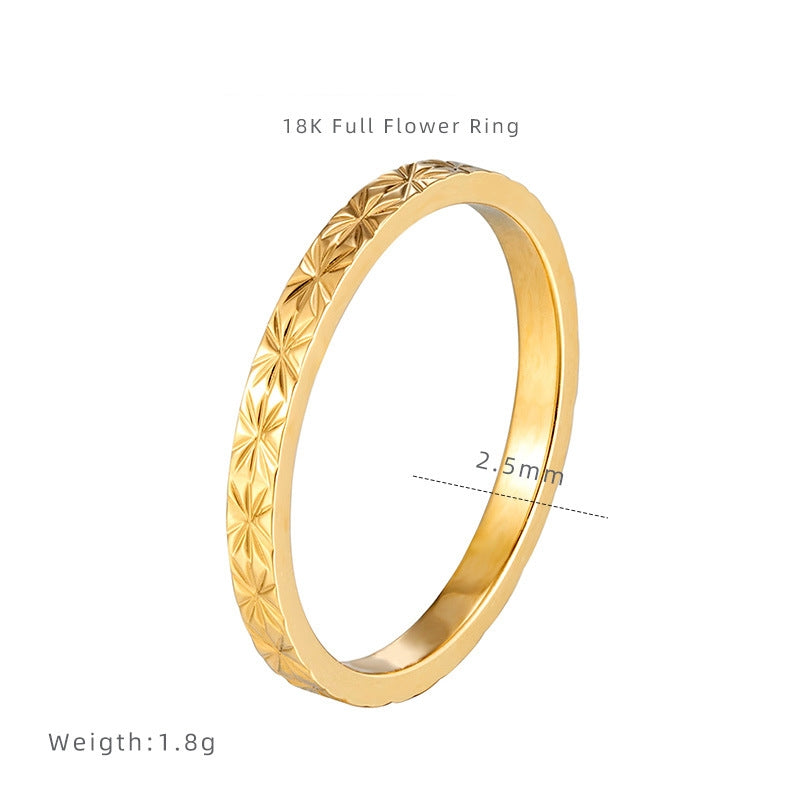 18K Gold Plain Thin Rings for Women Dainty Stacking Rings Minimalist Stackable Bands