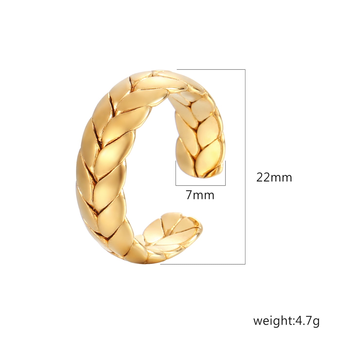 18K Gold/Silver Open-ended Wheat Ring