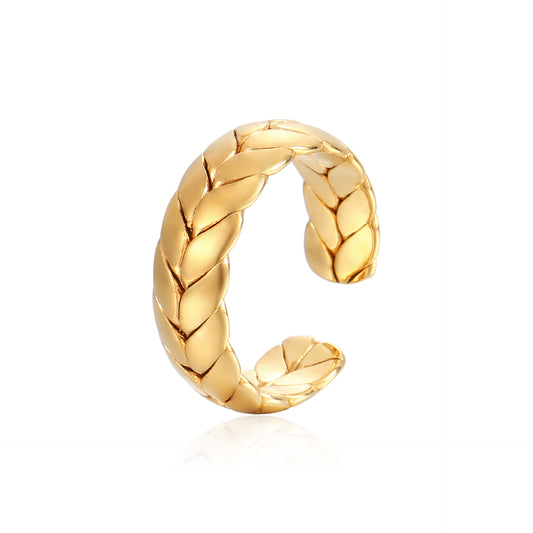 18K Gold/Silver Open-ended Wheat Ring