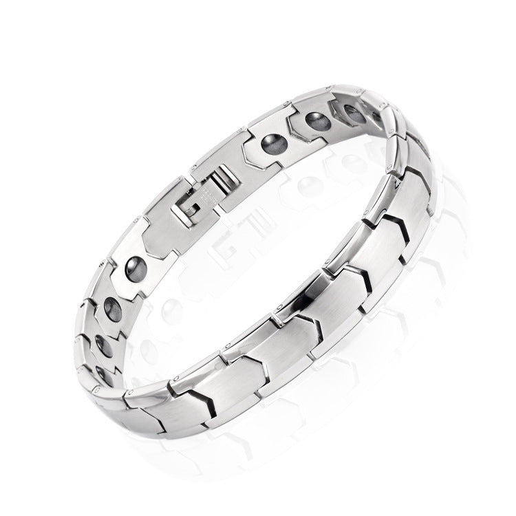 Stainless steel energy magnetic couple bracelet