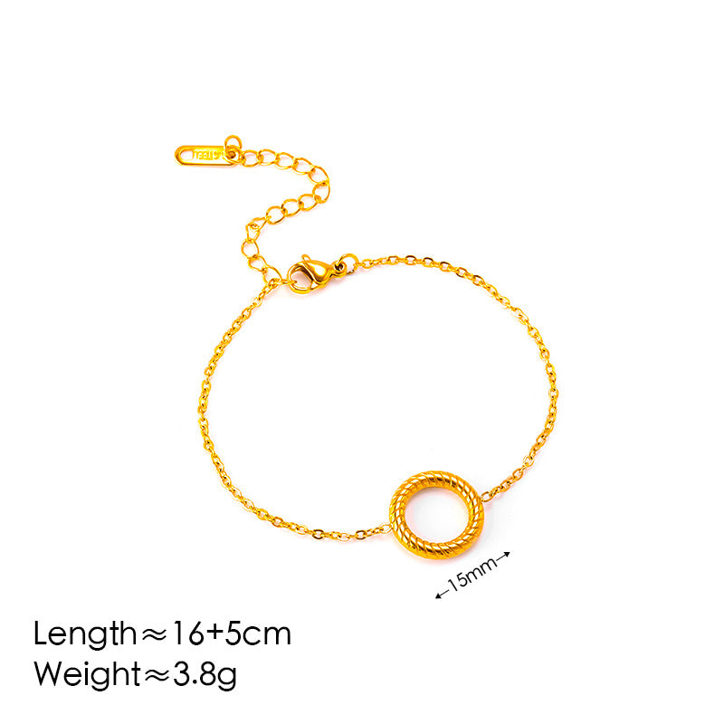 Simple Thin Circles Set(Earrings&Bracelet&Necklace)